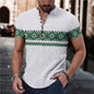 Men's Summer 7 Buckle Loop Stand Collar Short Sleeve Shirt