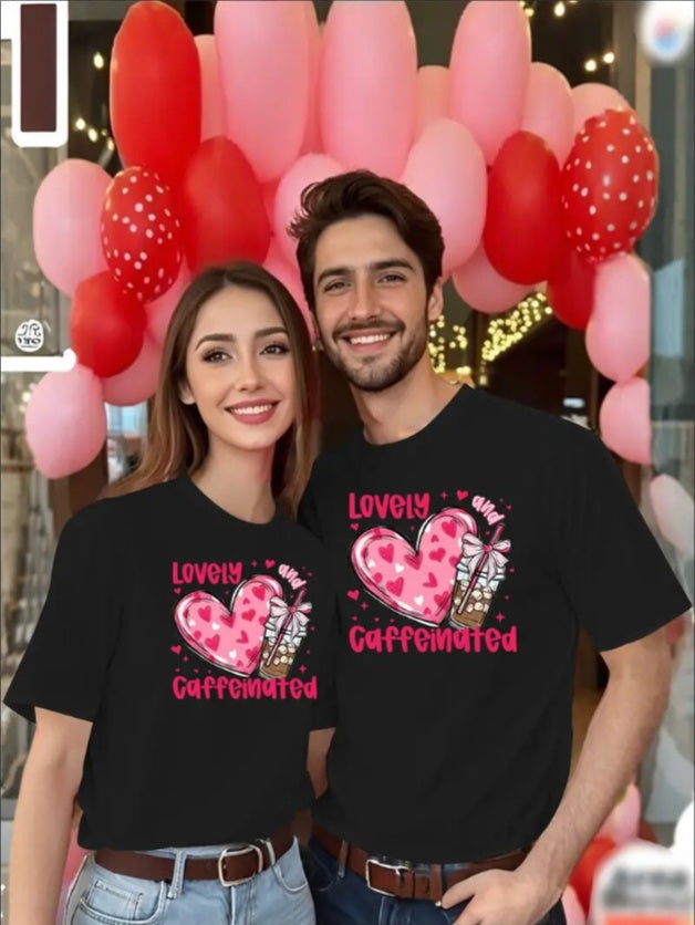 Love Valentine'S Day T-Shirt,   Couple T-Shirt, Couple Christmas, Fashion Casual T-Shirt, Short-Sleeved T-Shirt