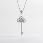 925 Sterling Silver Inlaid Zircon Key Shape Necklace