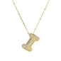 Brass Zircon Bubble Balloon Letter Pendant Necklace For Women