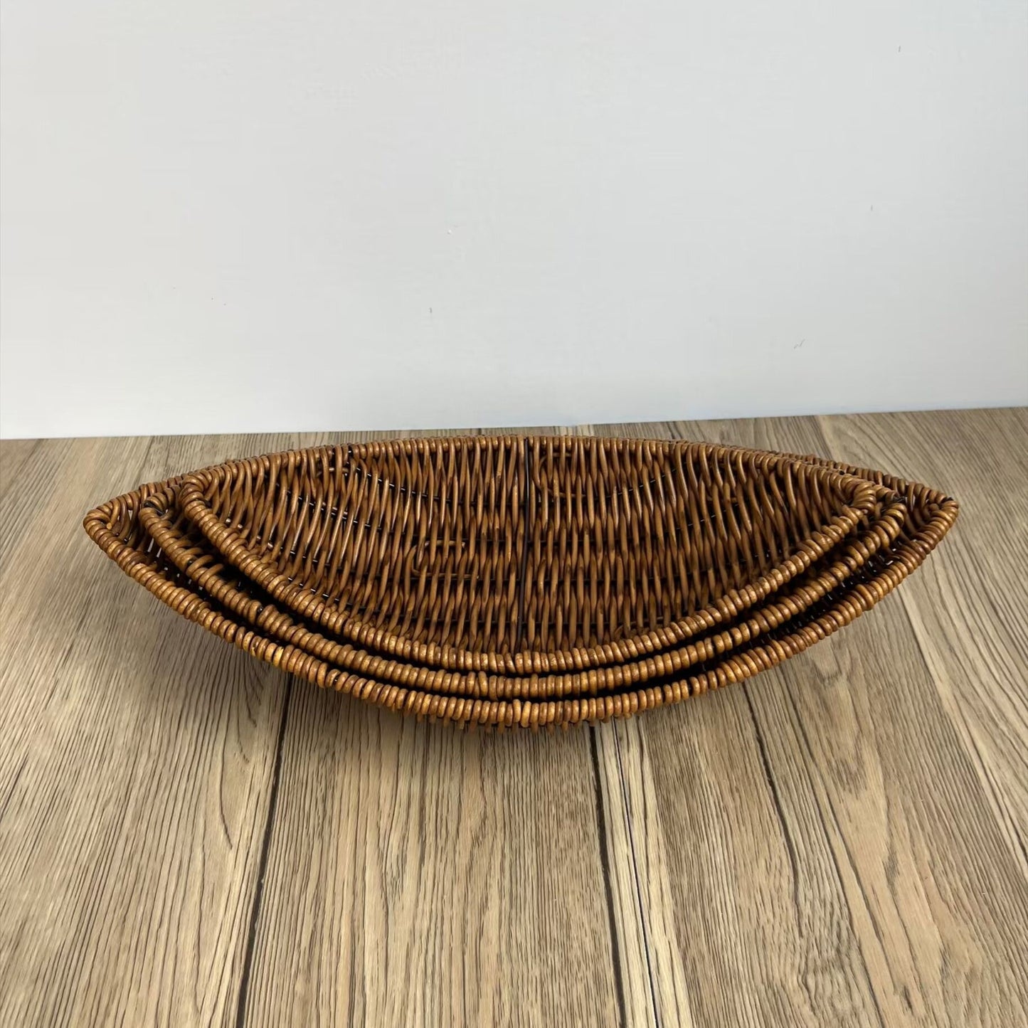 Household Storage Basket Rattan Binaural Tray