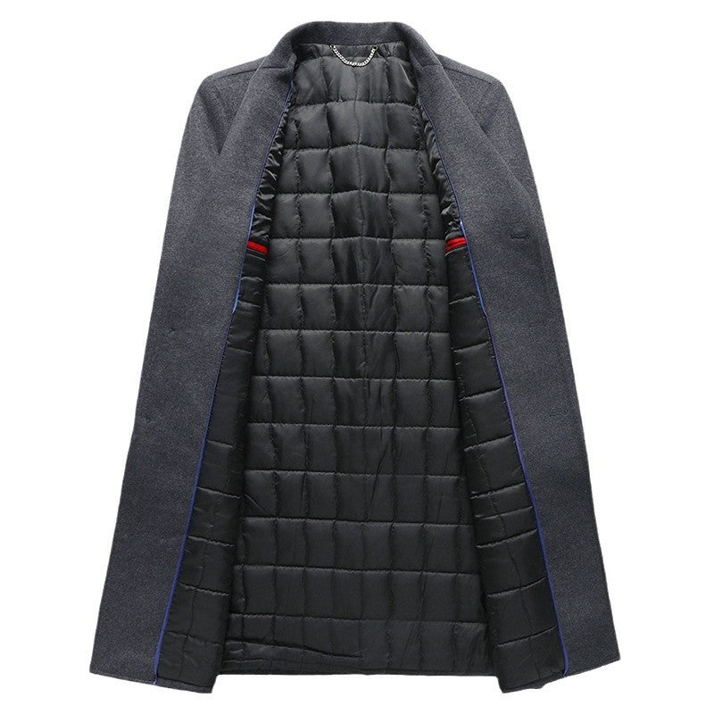 Men's Woolen Coat Business Casual Long