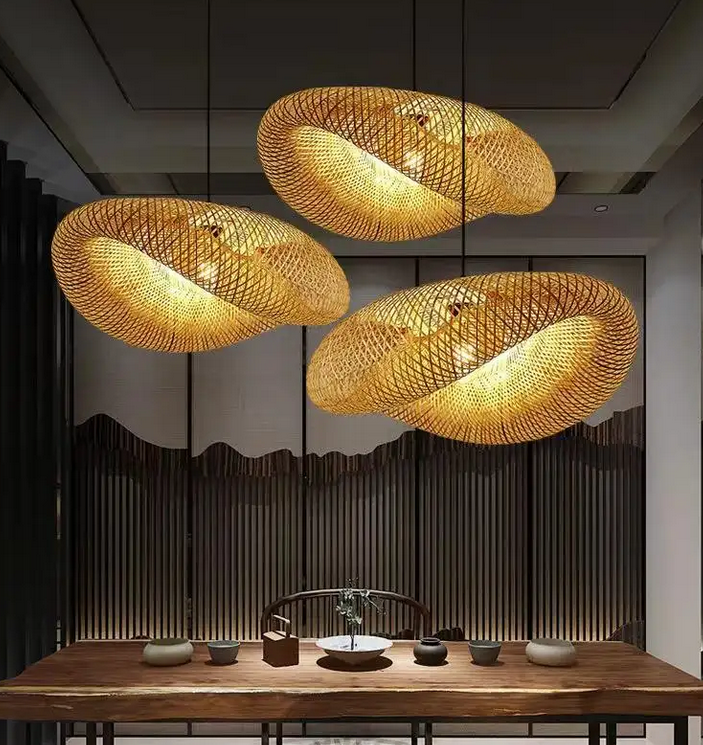 Bamboo Wicker Pendant Light Lamp Shade