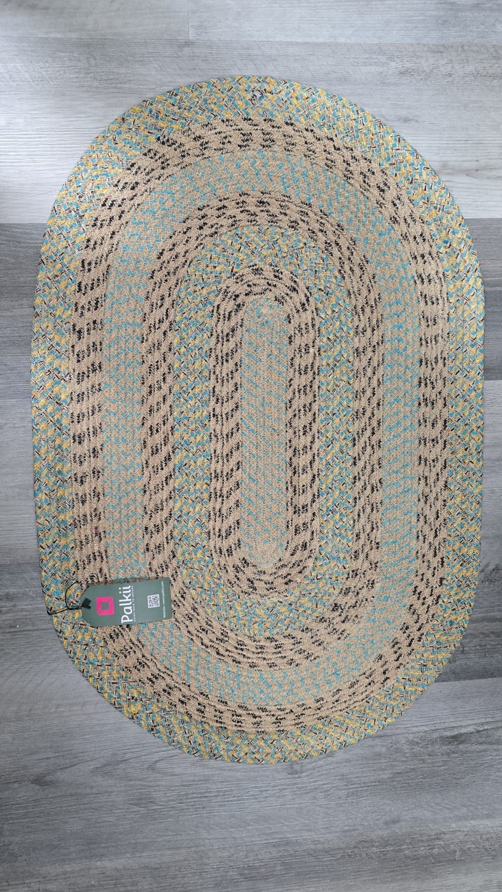 Handcrafted Oval Jute Door Mat – 30" L × 20" W Eco-Friendly Design