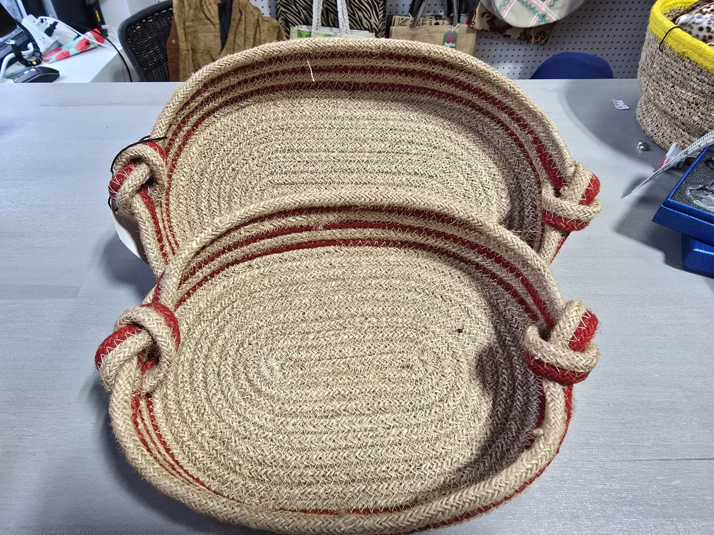 Handcrafted Jute Small Basket Set – Two Sizes Included