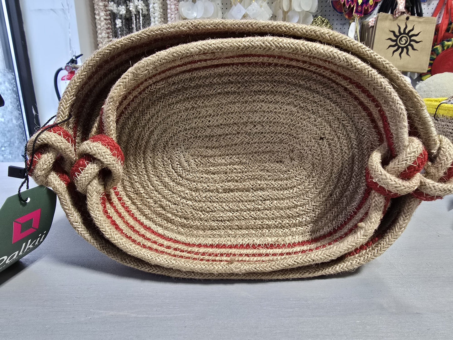 Handcrafted Jute Small Basket Set – Two Sizes Included