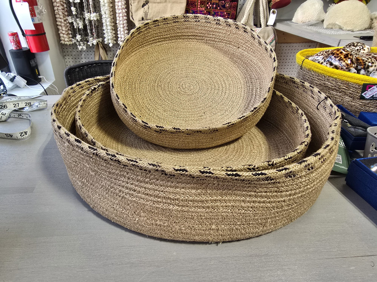 Handcrafted Round Jute Basket Set of 3 – 11", 14", 16"